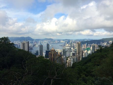 A view from the Peak back toward Victoria Harbor.